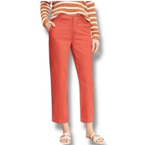 LOFT Size 30/10 Coral Straight Crop High Rise Cotton-Spandex Jeans Pants